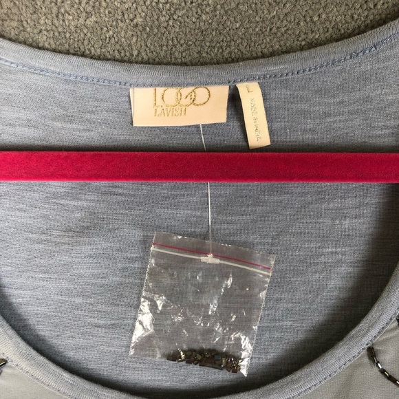 Logo Lavish by Lori Goldstein Tunic Top Women's Small Beaded Tank Blouse size L - Picture 4 of 7